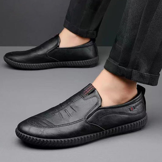 Chaussures en cuir décontractées à enfiler pour hommes