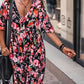 【Livraison gratuite et réduction de 50%】🌺Robe fluide florale à col en V pour femmes
