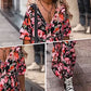 【Livraison gratuite et réduction de 50%】🌺Robe fluide florale à col en V pour femmes
