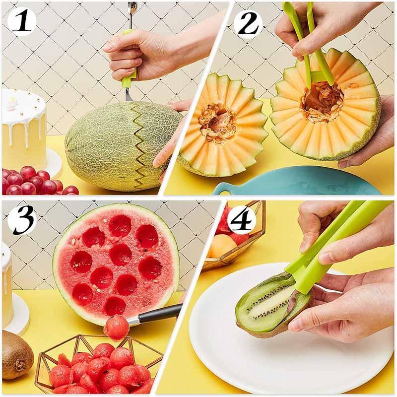 Offre spéciale 😍 Ensemble d'outils pour fruits en acier inoxydable 4 en 1 (50 % de réduction)-2